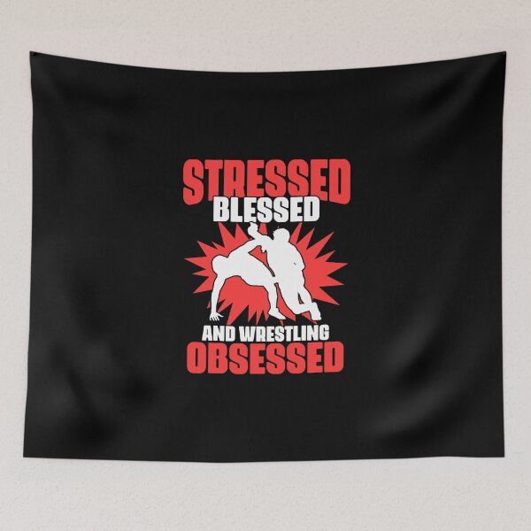 Item preview, Stressed Blessed Funny Wrestling Sports Humor For Wrestler  designed and sold by Nessshirts.