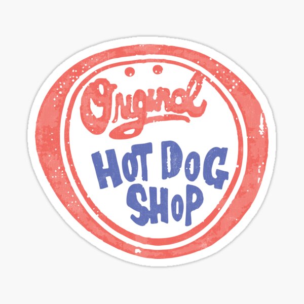 the-original-hot-dog-shop-sticker-for-sale-by-pixelbuilder-redbubble