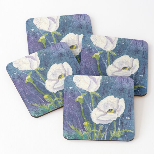 Item preview, White Poppies in an Evening Garden designed and sold by The Elderberry Blossom.