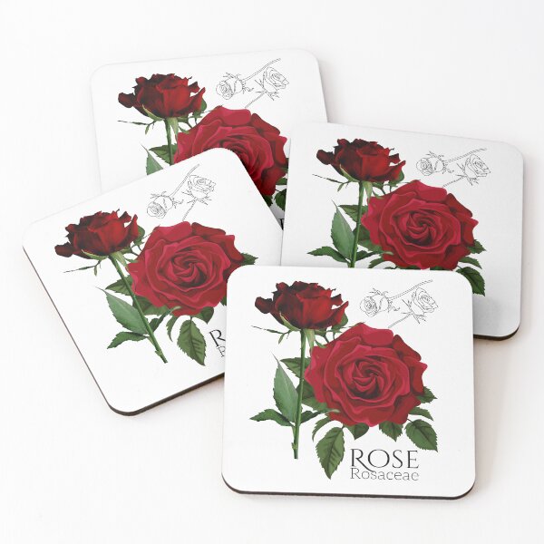 Item preview, Red Rose Rosaceae Colorful Illustration Design designed and sold by EarthArtDesigns.