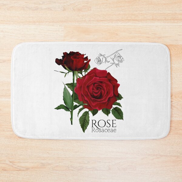 Item preview, Red Rose Rosaceae Colorful Illustration Design designed and sold by EarthArtDesigns.