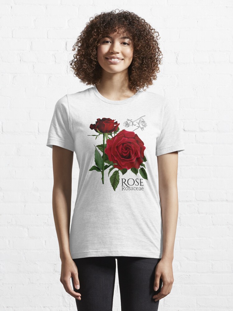 Red rose flowers illustration t shirt design