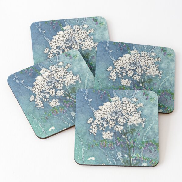 Item preview, Queen Anne's Lace and Wild Cowpeas Watercolor Batik designed and sold by The Elderberry Blossom.