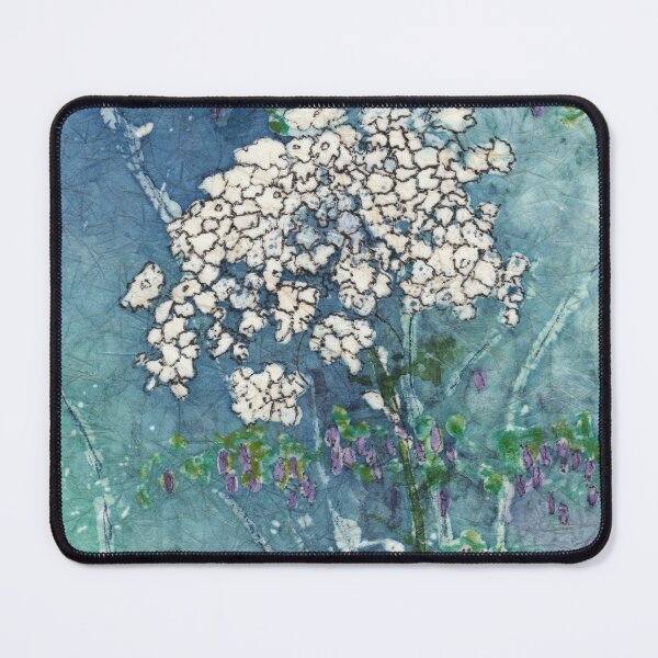 Item preview, Queen Anne's Lace and Wild Cowpeas Watercolor Batik designed and sold by The Elderberry Blossom.