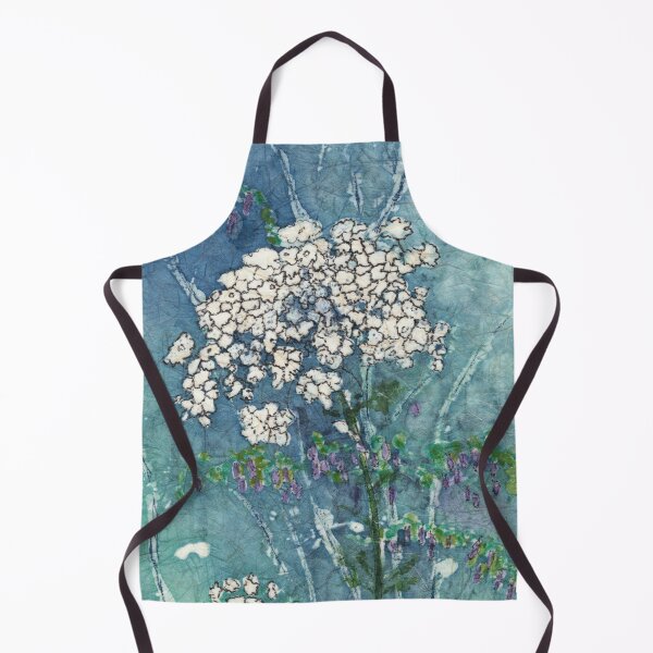Item preview, Queen Anne's Lace and Wild Cowpeas Watercolor Batik designed and sold by The Elderberry Blossom.