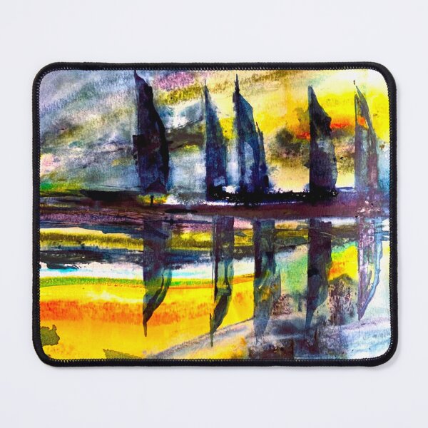 Item preview, Abstract sailboats at sunset designed and sold by JacquelineJax.