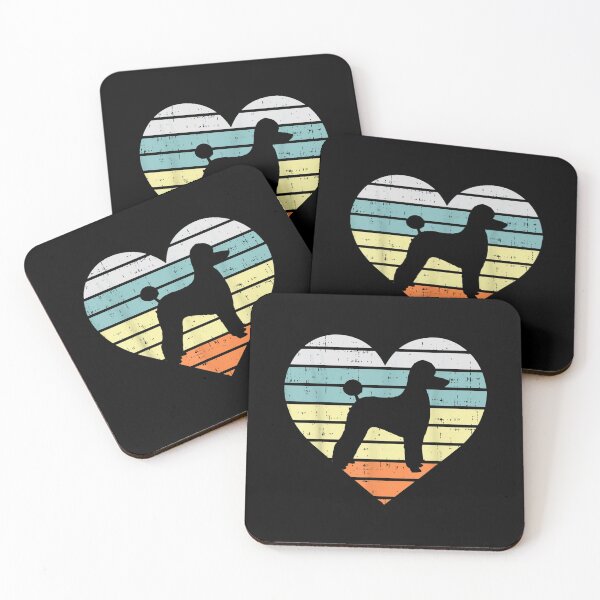 Item preview, Poodle Silhouette Heart Sunset Retro designed and sold by DrewDzung.