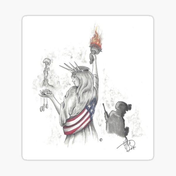 Liberty And Justice For All Sticker For Sale By Vetdaos Redbubble