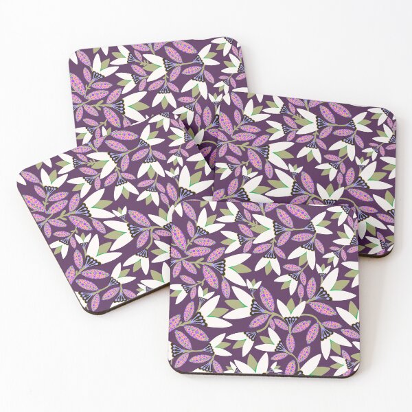 Item preview, Retro Nostalgic Tulip Pattern - Purple & White designed and sold by Squarebird.