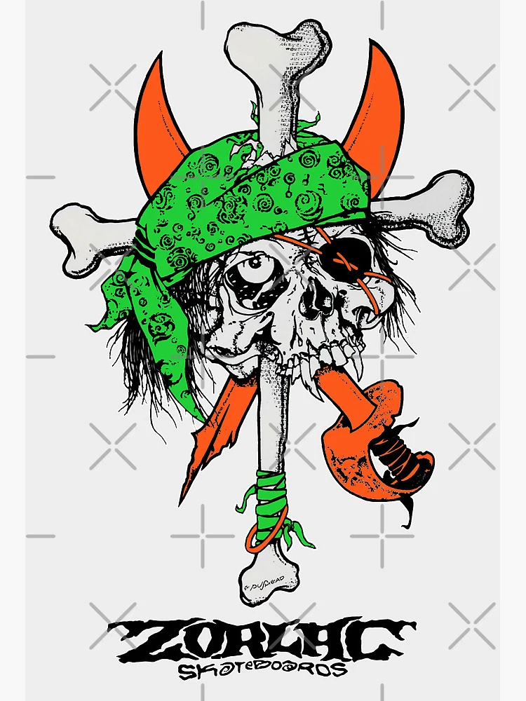 90'S ZORLAC SKATEBOARDS T-SHIRTS DESIGNED BY PUSHEAD
