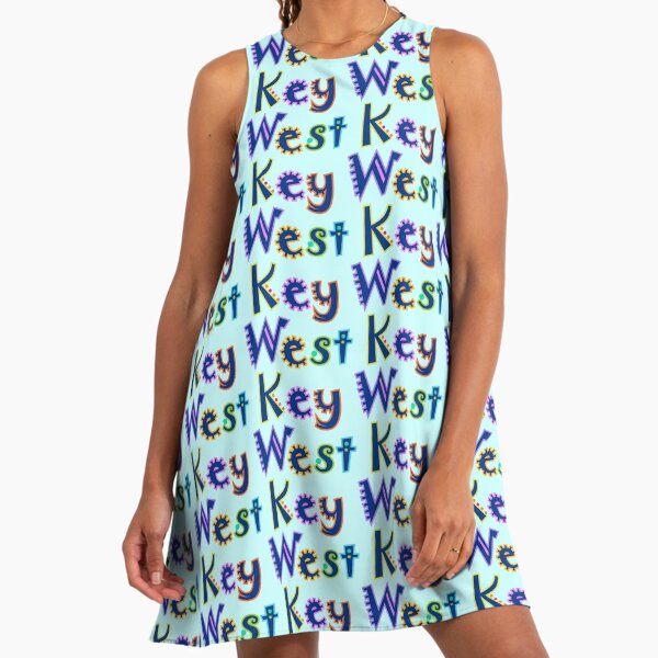 navy blue dress for baby girl Key West Florida Tropical Typography