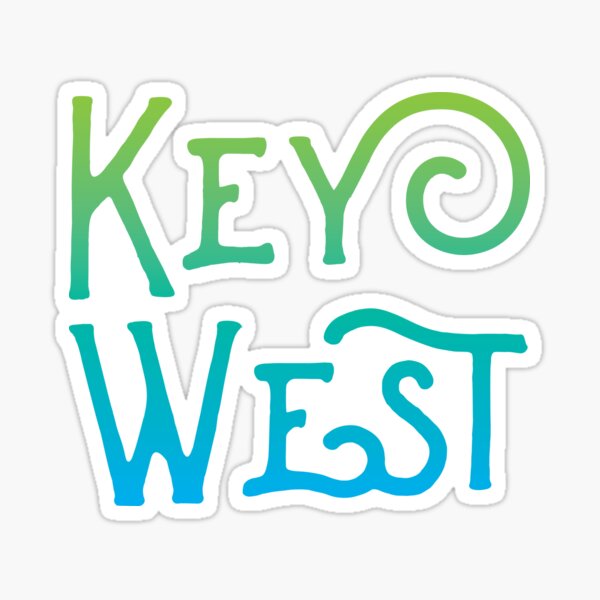 Item preview, Key West Florida Ocean Wave Typographic Design designed and sold by Futurebeachbum.