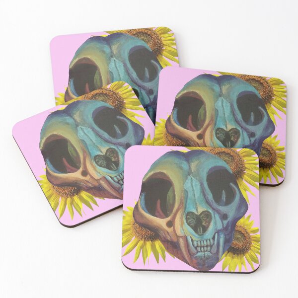 Item preview, Bobcat skull & sunflowers designed and sold by LapinCosmique.