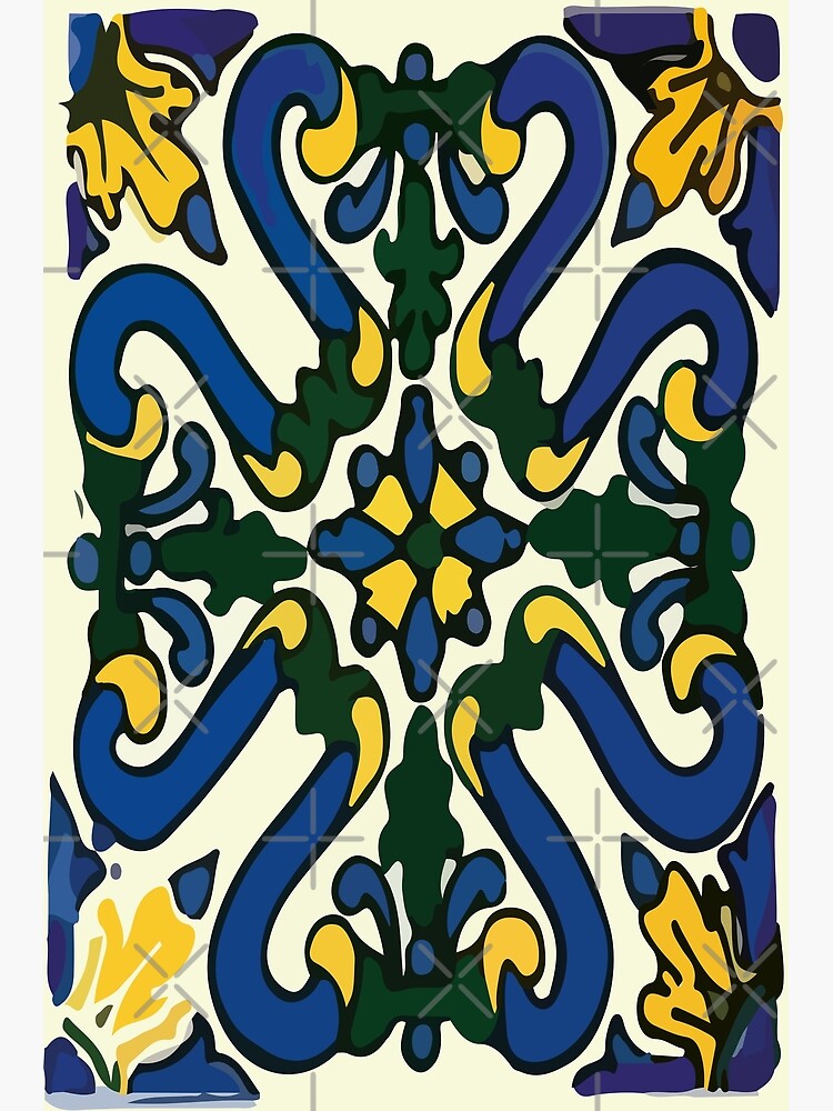 retro-mexican-talavera-tile-classic-wall-interior-design-poster-for