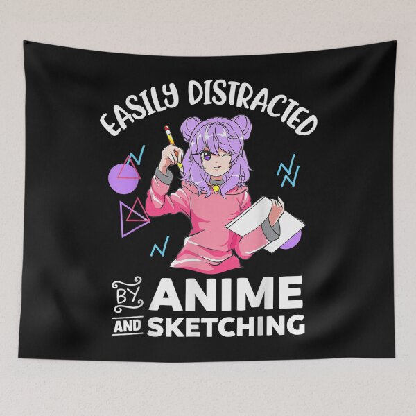 Item preview, Anime Girl Easily Distracted By Anime and Sketching designed and sold by RichardMarkham.