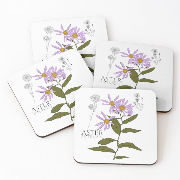 Item preview, Purple Aster Asteraceae Colorful Illustration Design designed and sold by EarthArtDesigns.
