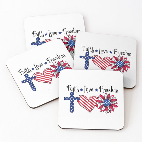 Item preview, 4Th Of July Faith Love Freedom Patriotics Usa Flag Sunflower designed and sold by mazzmurph.