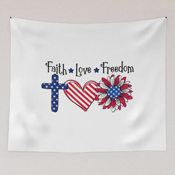 Item preview, 4Th Of July Faith Love Freedom Patriotics Usa Flag Sunflower designed and sold by mazzmurph.