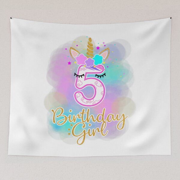 Item preview, 5Th Unicorn Birthday Girl Five Years Old Party designed and sold by mazzmurph.