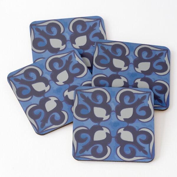 Item preview, Blue leave elegant talavera tile mosaic pattern retro home decor designed and sold by T-Mex.