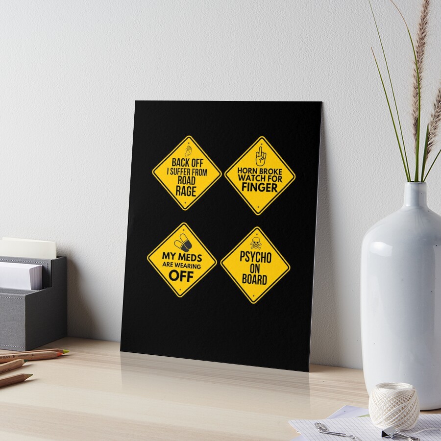 Road Rage Sticker Pack Warning Signs With Symbols Art Board Print for Sale  by BeyondPast