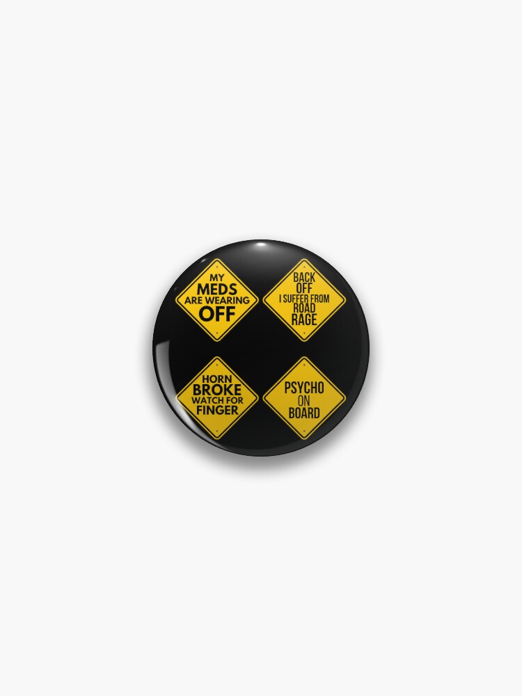 Button for Sale mit Road Rage Sticker Pack Warnzeichen von BeyondPast