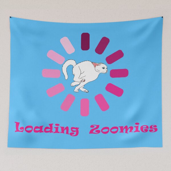 Item preview, Loading Zoomies White Cat designed and sold by Deborah Camp.