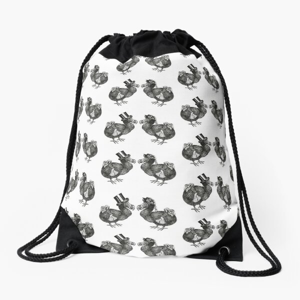 Mr and Mrs Dodo | Dodo Couple | Vintage Dodos | Black and White |  Drawstring Bag