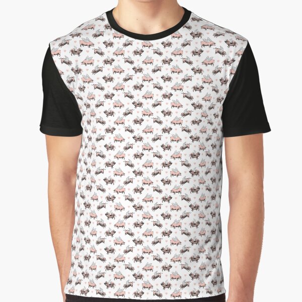 Flying Pigs Pattern | Vintage Pigs | When Pigs Fly | Pigs with Wings | Graphic T-Shirt