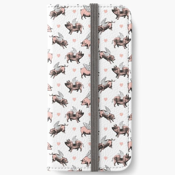 Flying Pigs Pattern | Vintage Pigs | When Pigs Fly | Pigs with Wings | iPhone Wallet