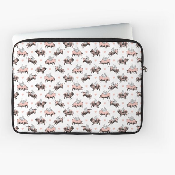 Flying Pigs Pattern | Vintage Pigs | When Pigs Fly | Pigs with Wings | Laptop Sleeve