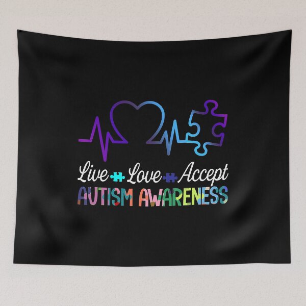 Item preview, Live Love Accept Autism Awareness Heart Beat designed and sold by HaaChris-Artis.