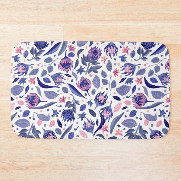 Item preview, Handpainted King Protea and Naupaka flowers / blue designed and sold by thealohastudios.