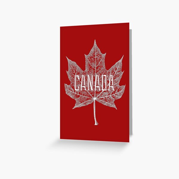 Canada Sugar Maple Leaf in White Greeting Card