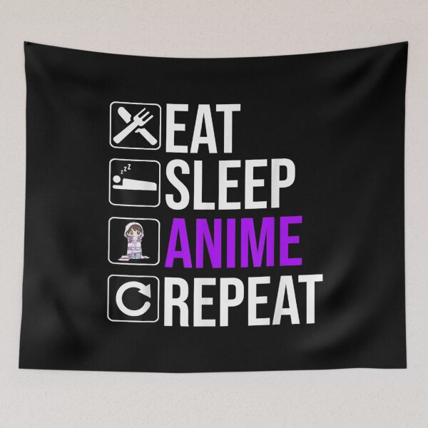 Item preview, Anime Lover Funny Gift - Eat Sleep Anime Repeat designed and sold by KimberleyRamsey.