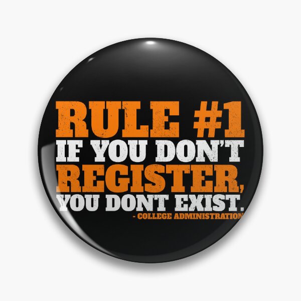 Item preview, Rule number one, If you don't register, you don't exist. designed and sold by Sticker Up.