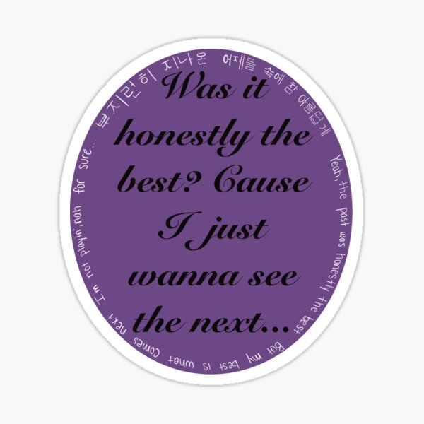 Yet to come lyrics sticker Sticker