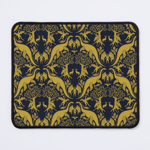 Item preview, Gold & Navy Cryptid Damask designed and sold by somecallmebeth.
