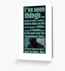 like tears in rain - blade runner quote Greeting Card