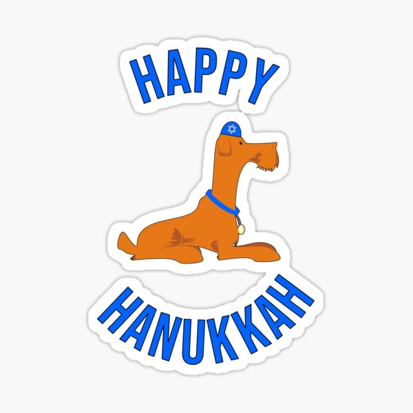 Item preview, Happy Hanukkah | A Cute Jewish Dog With a Yarmulke Celebrating Hanukkah designed and sold by SomeDesignThing.