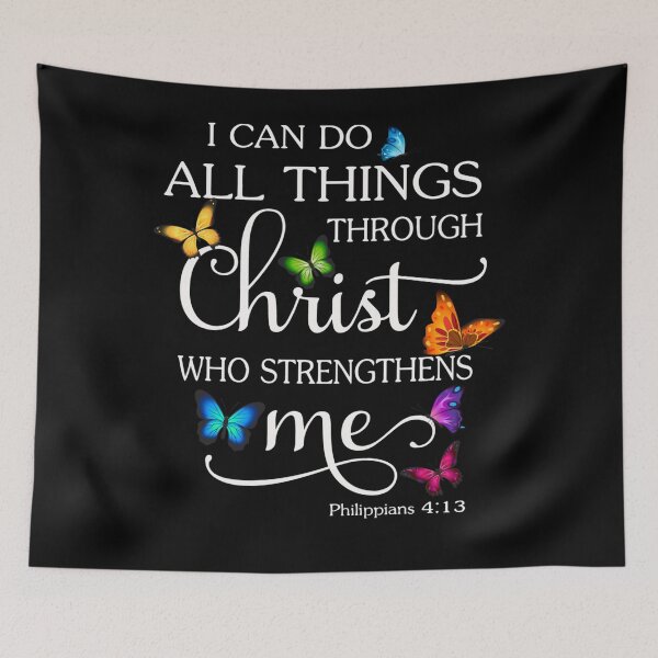 Item preview, I Can Do All Things Through Christ Butterfly Art - Religious designed and sold by nvuot24.