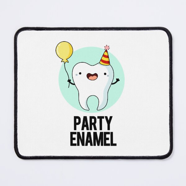 Item preview, Party Enamel Funny Tooth Puns  designed and sold by punnybone.