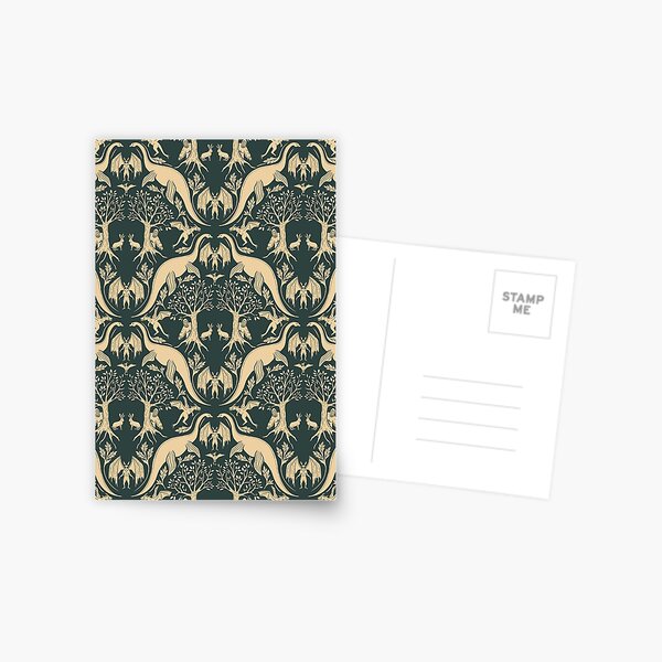 Item preview, Peach & Blue-Gray Cryptid Damask designed and sold by somecallmebeth.