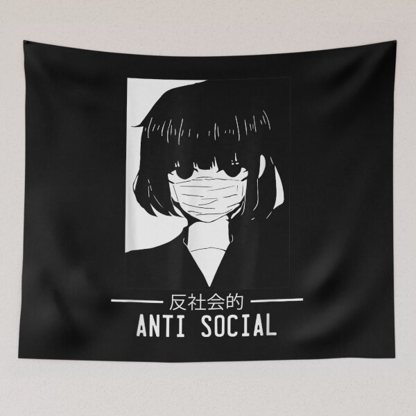 Item preview, Anti Social Japanese Text Aesthetic Vaporwave Anime Gift designed and sold by BrianLangley2.