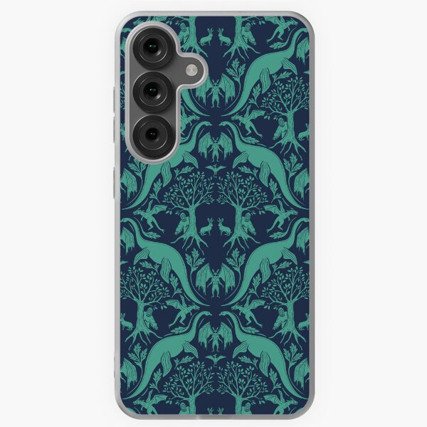 Item preview, Teal & Blue Cryptid Damask designed and sold by somecallmebeth.
