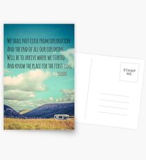 TS Eliot Travel Quote Poster Postcards