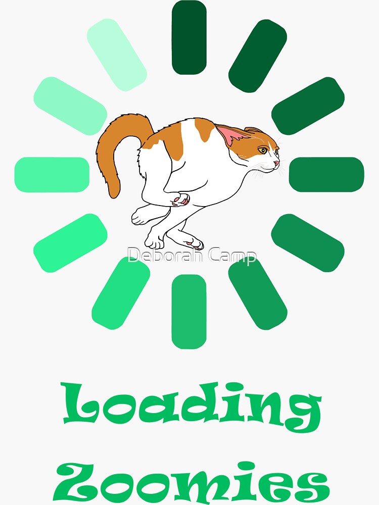 "Orange and White Cat Loading Zoomies" Sticker for Sale by DeborahCamp
