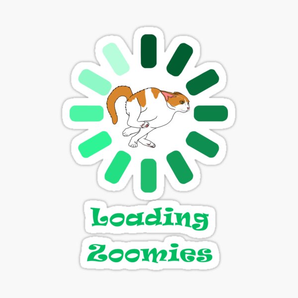 "Orange and White Cat Loading Zoomies" Sticker for Sale by DeborahCamp