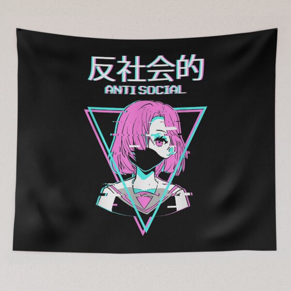 Item preview, Antisocial Vaporwave Anime Girl Japanese Indie Alt Aesthetic designed and sold by BrianLangley2.