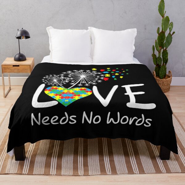 Item preview, Love Needs No Words Autism Awareness Heart Puzzle Dandelion designed and sold by HaaChris-Artis.